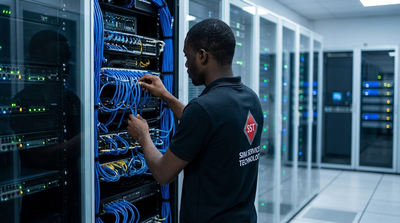 AI Generated Technicien SST en centre de données haute fidélité